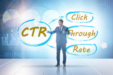 CTR click through rate concept with business people