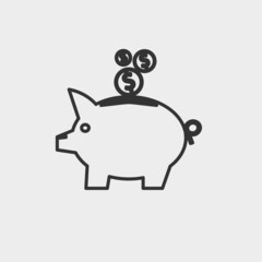 Piggy bank vector icon illustration sign