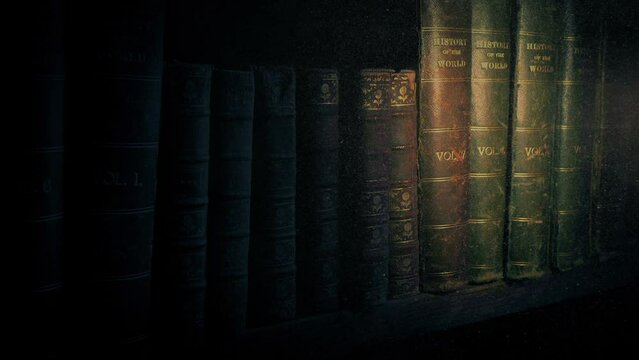 Torch Lights Up Books In Dusty Old House