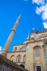 Fototapeta na wymiar Islamic architecture. Selimiye Mosque vertical background photo