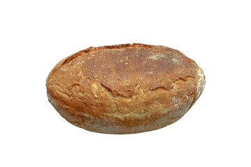 Polish traditional loaf o bread on white isolated background.