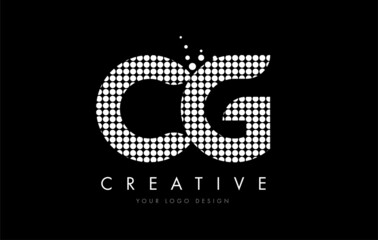 CG C G Letter Logo Design White Magenta Dots and Swoosh