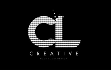 Fototapeta na wymiar CL C L Letter Logo Design White Magenta Dots and Swoosh