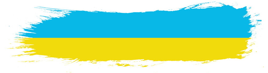 Ukrainian flag. Color of Ukraine. Brush stroke. Blue and yellow paint.