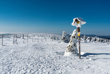 Beautiful winter panorama, Karkonosze mountains