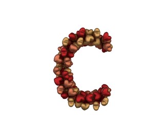 Heart Themed Font Letter C