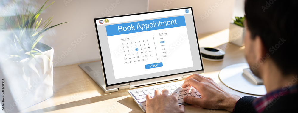 Poster scheduling and booking online appointment in calendar