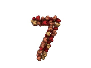 Heart Themed Font Number 7