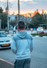 Obraz premium man in the city