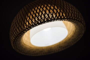 Classic rattan light in the interior. Simple and elegant style. Light and energy source. LED technology to save electricity. 