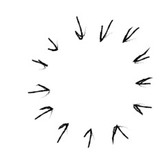 arrows frame pointing in center circle firework