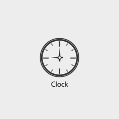 Clock vector icon illustration sign
