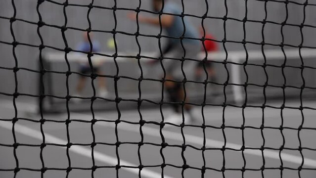 pickleball doubles played indoors