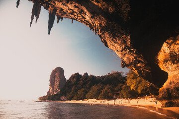 cave on Ton Sai beach  Krabi  Thailand