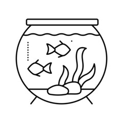 aquarium water line icon vector illustration