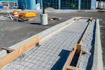 Mold For Concrete Pour At Industrial Construction Site