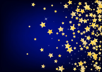 Yellow Party Stars Vector Blue Background.