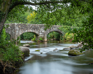 Fototapeta na wymiar Bridge over Dartmoor river