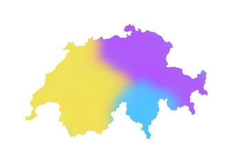 Illustration of the Map of Switzerland divided into language regions
