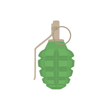 Grenade vector illustration on white background. Stop war and terror. Symbol of weapon, war and peace art poster.
