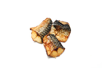 白背景のグリルさらたサバの切り身