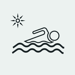 Swimming vector icon illustration sign