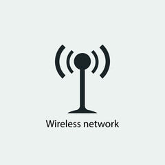 Wireless network vector icon illustration sign