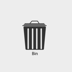 Bin vector icon illustration sign