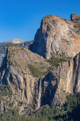 Sunny view of the Tunnel View of Yosemite National Park