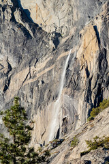 Fototapeta na wymiar Sunny view of the horsetail fall in Yosemite National Park