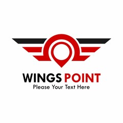 Wings point logo template illustration