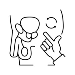 massage prostate line icon vector illustration