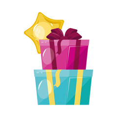 birthday stack of gift and star