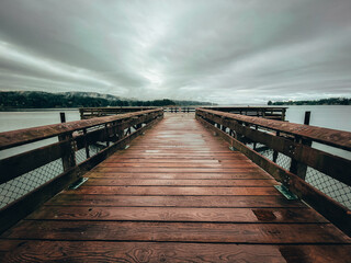 Fototapeta premium wooden bridge over the sea