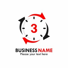 Number 3 rotation logo template illustration. suitable your number business.