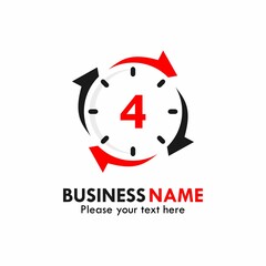 Number 4 rotation logo template illustration. suitable your number business.