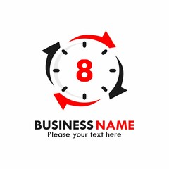 Number 8 rotation logo template illustration. suitable your number business.