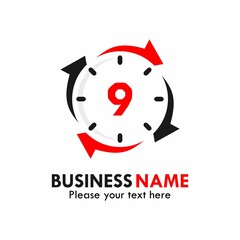 Number 9 rotation logo template illustration. suitable your number business.