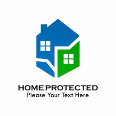 Home shield logo template illustration