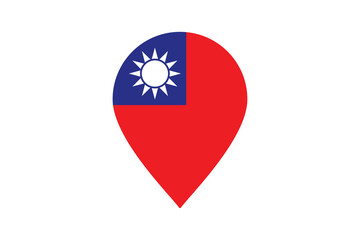 Taiwan flag, Republic of China national emblem. Taiwanese nation symbol.