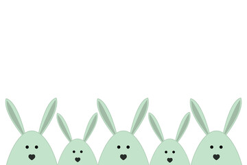 Easter background with funny rabbits. Vector