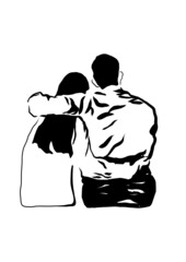 silhouettes of lovers