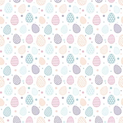Fototapeten Colourful Easter background eggs. Seamless pattern. Vector © One Pixel Studio