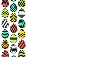 Easter background with decorative eggs. Vector