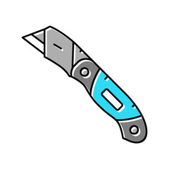 utility knife equipment color icon vector illustration