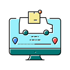 in transit parcel status color icon vector illustration