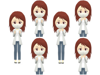 [Surprise A] Woman cardigan wavy hair front