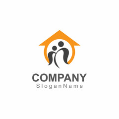 Home and people Logo design inspiration image Template Design Vector