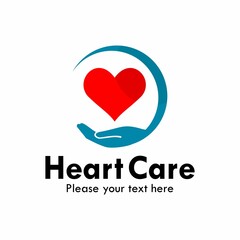 Heart care logo template illustration