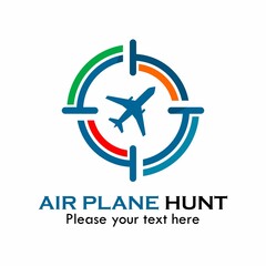 Air plane hunt logo template illustration